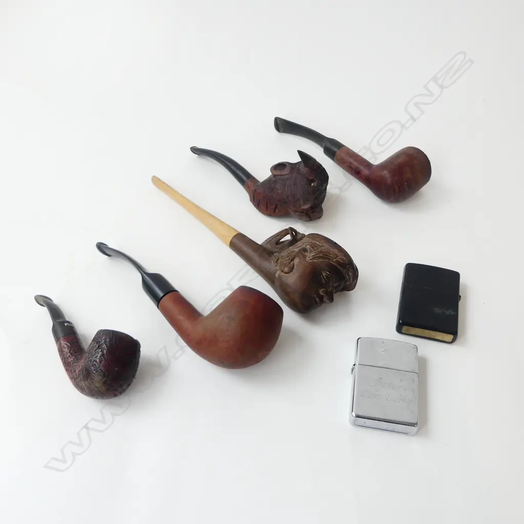 5 SMOKING PIPES + 2 LIGHTERS Image 1++