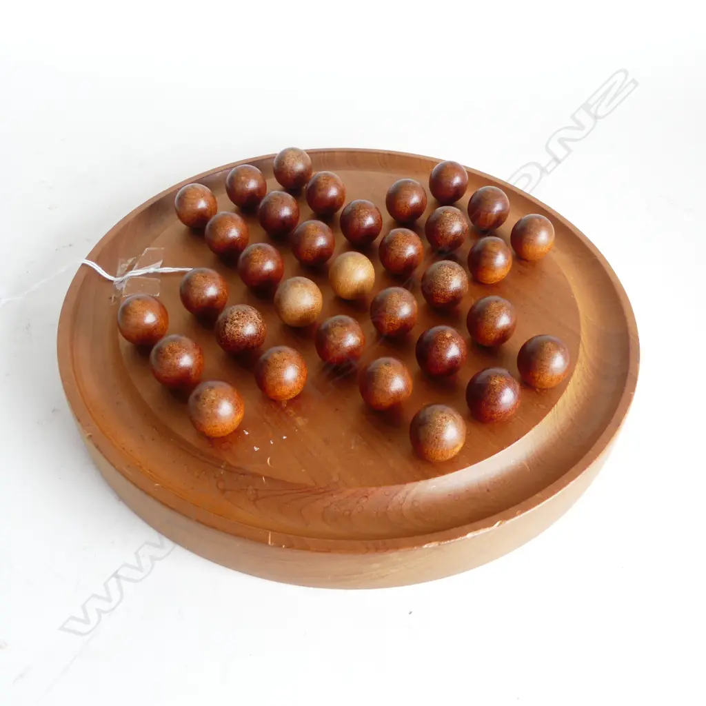 WOODEN SOLITARE GAME 260mm dia Image 1++