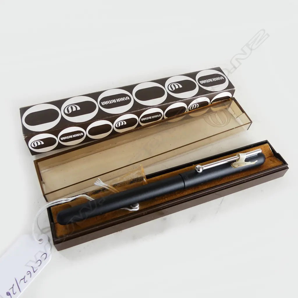 VINTAGE WATERMAN FIBRE NIB BLACK PEN UNUSED IN BOX Image 1++