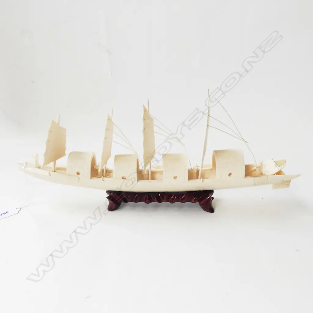 CARVED IVORY BOAT 370MM +/- Image 1++