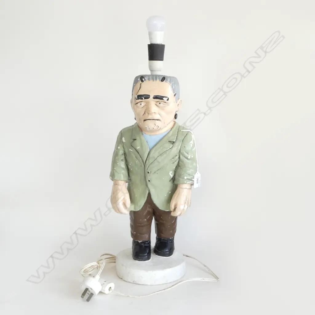 PAINTED PLASTER FRANKENSTEIN TABLE LAMP H.600mm (WORKING) Image 1++