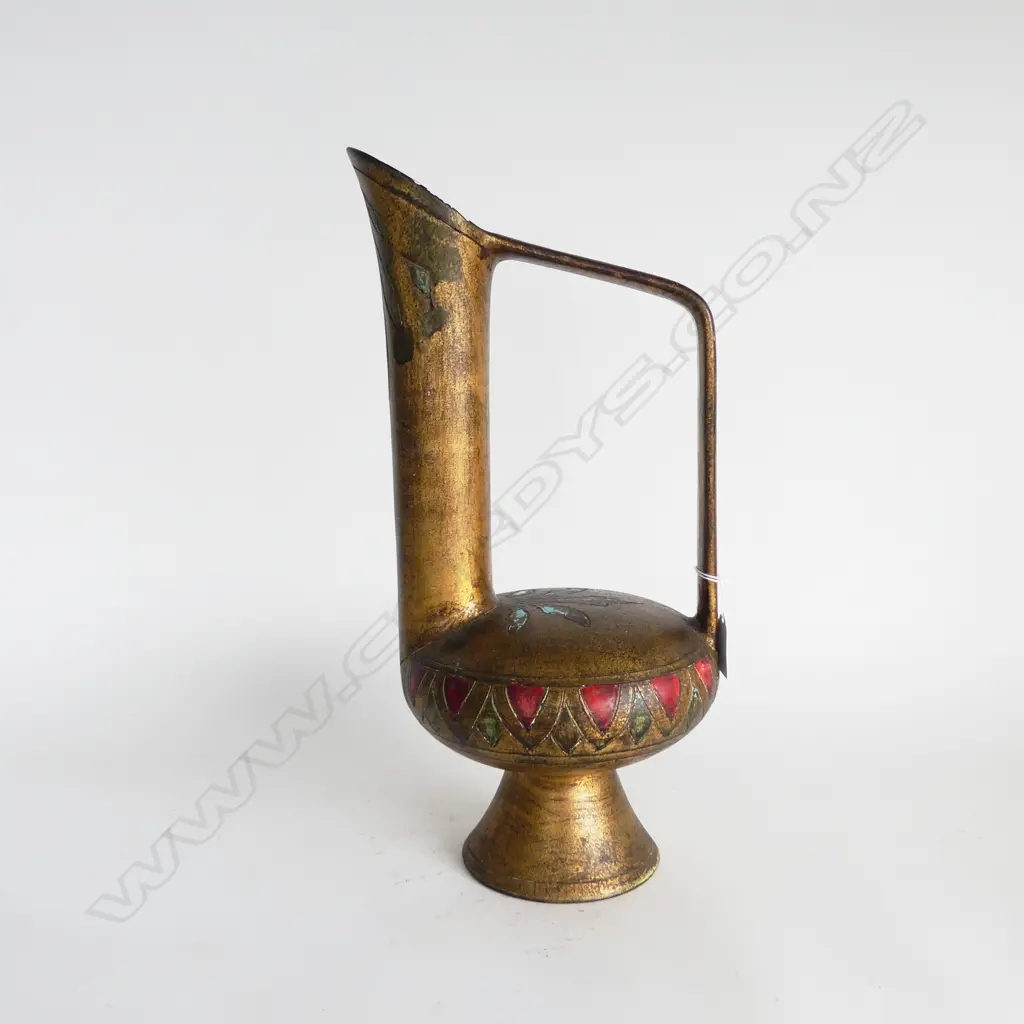 ITALIAN GILDED ENAMEL ARTS & CRAFTS JUG H.410mm Image 1++