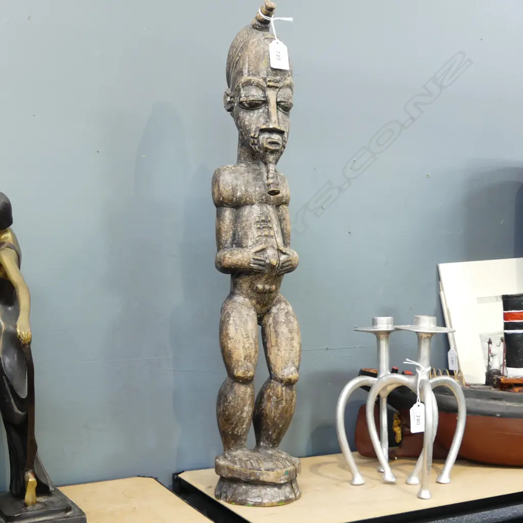 CARVED WOODEN AFRICAN FIGURE H.590mm Image 1++