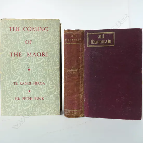 2 GOOD NZ HISTORICAL BOOKS: 'THE COMING OF THE MAORI' 1952 & 'OLD MANAWATU OR THE WILD DAYS OF THE WEST' 1903