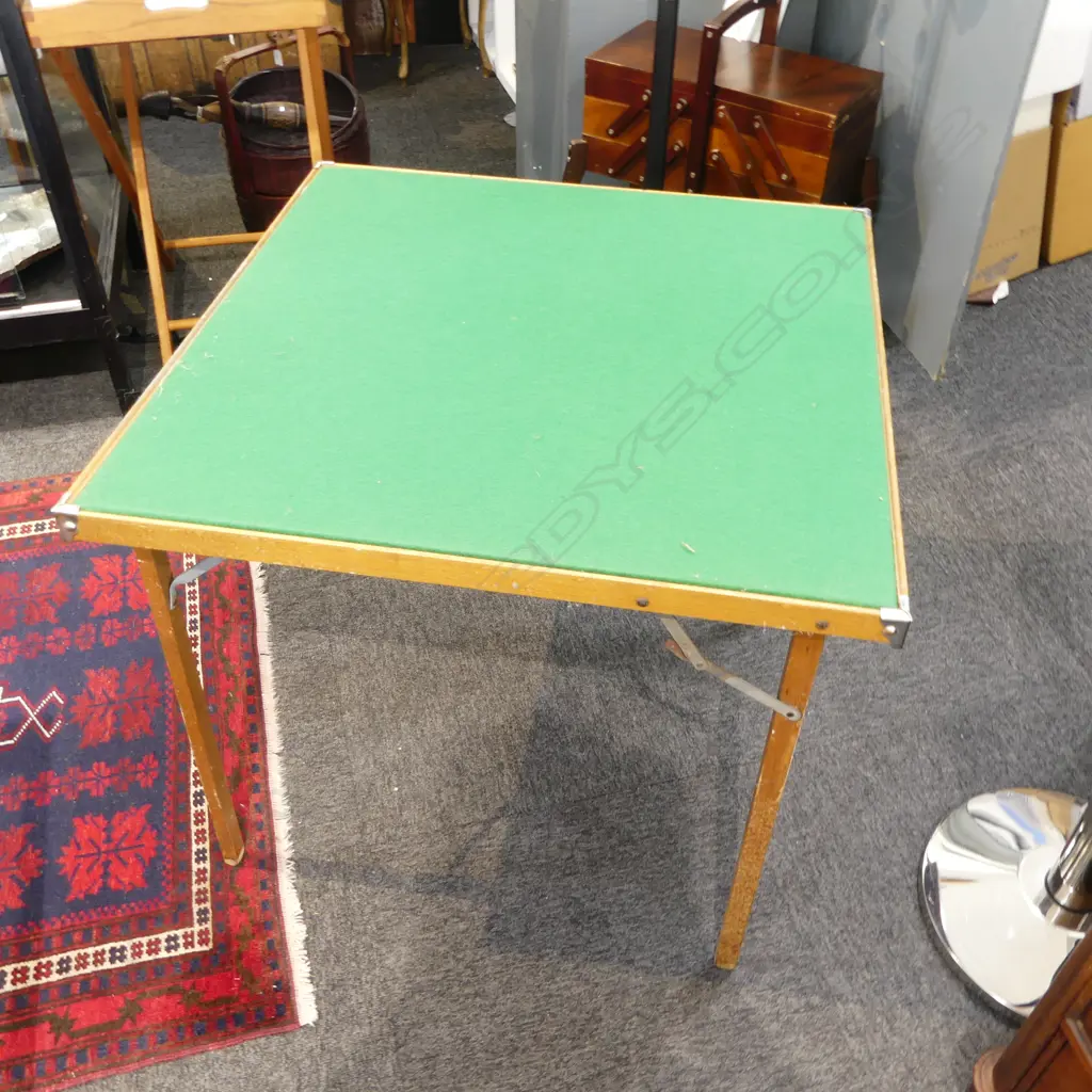 VINTAGE FOLDING CARD TABLE 720x720x645mm Image 1++