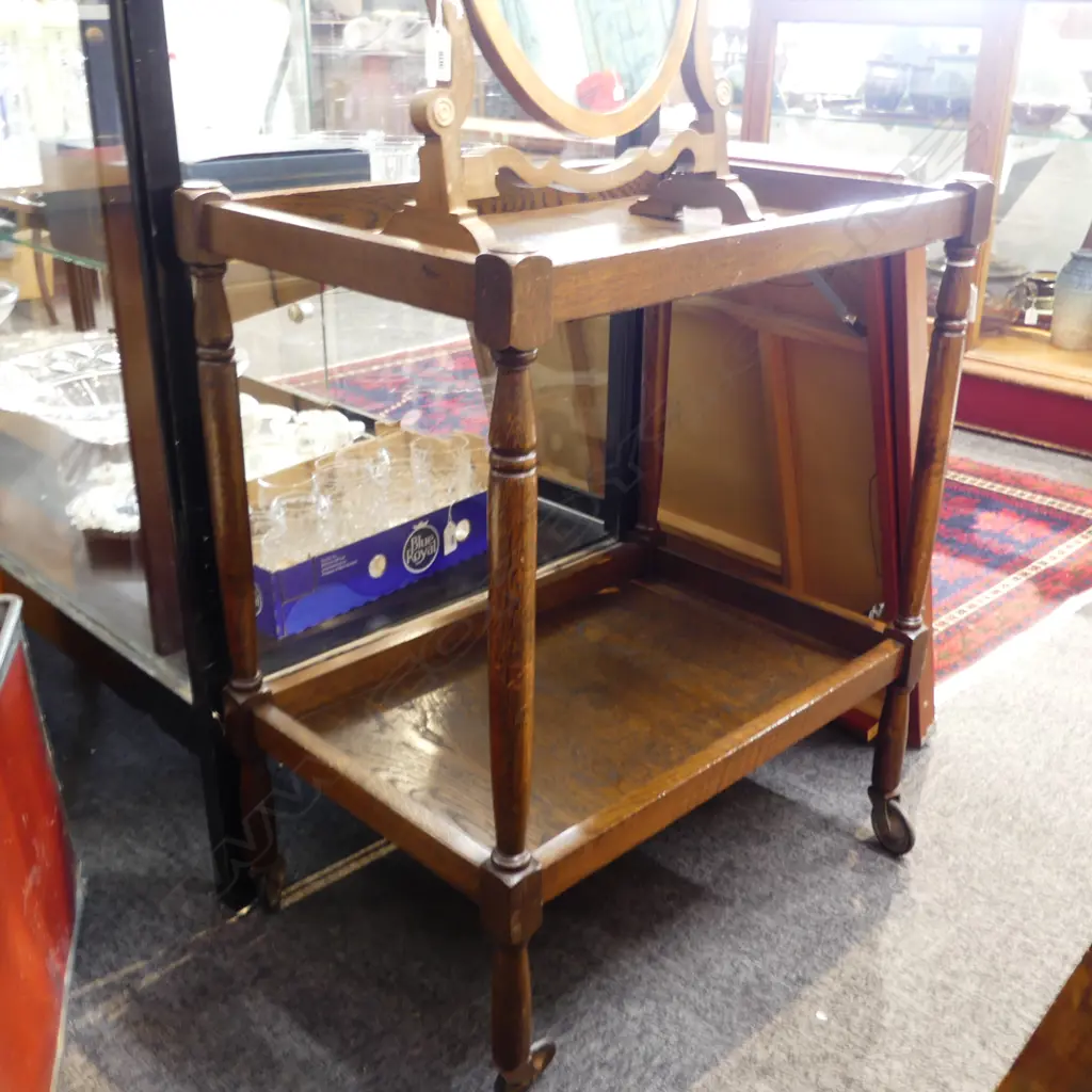 OAK TEA TROLLEY W.590mm Image 1++