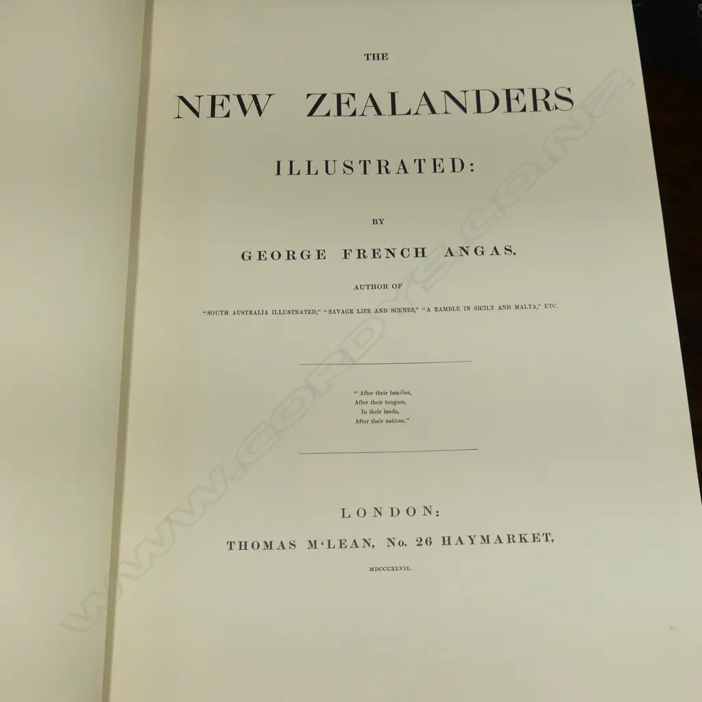 GEORGE FRENCH ANGAS (1846-1847) FACSIMILE REPRINT BOOK 'THE NEW ZEALANDERS ILLUSTRATED' LTD ED. 363/750. PUBLISHED 1966 Image 1++