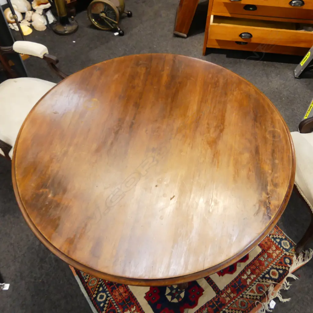 VICTORIAN SUPPER TABLE; Top marked, Dia.1020mm H.780mm Image 1++