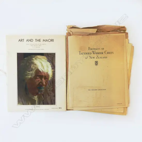 PRINTS; PORTRAITS OF TATTOOED WARRIOR CHIEFS OF NZ + GOLDIE 'ART AND THE MAORI'