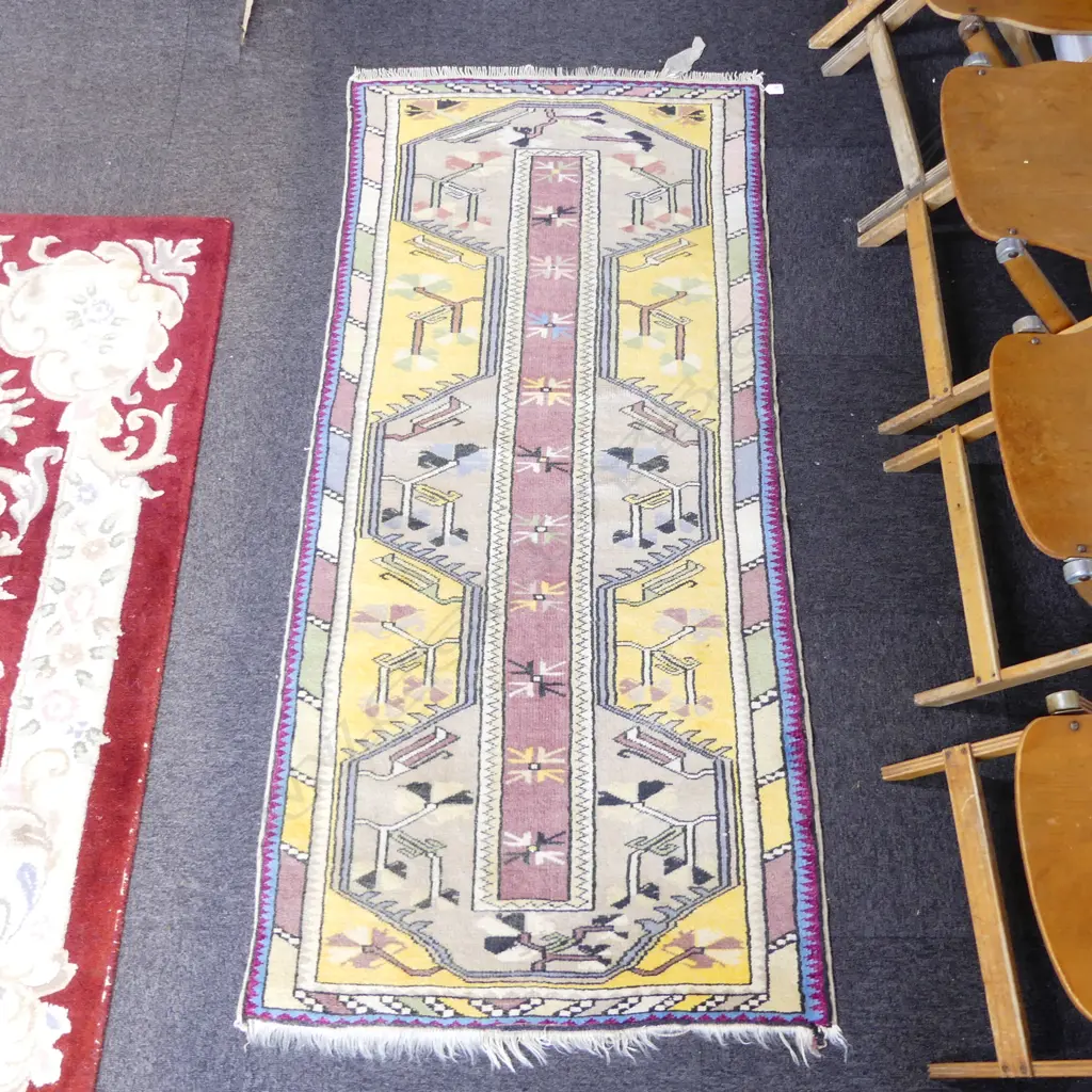 TURKISH MILAS HAND KNOTTED ALL WOOL RUG 1800x820mm Image 1++
