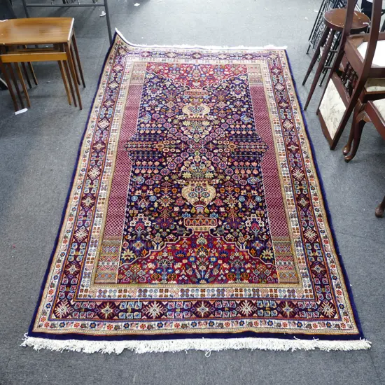 PERSIAN RUG SHIRAZ KASHKULI RUG florak field with 2 vases flanked by columns 2500 x 1500mm