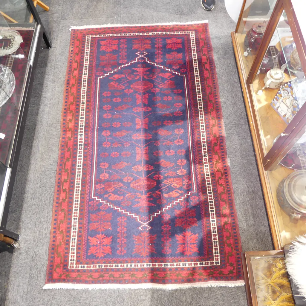 HAND KNOTTED ALL WOOL RUG 1950x1130mm Image 1++