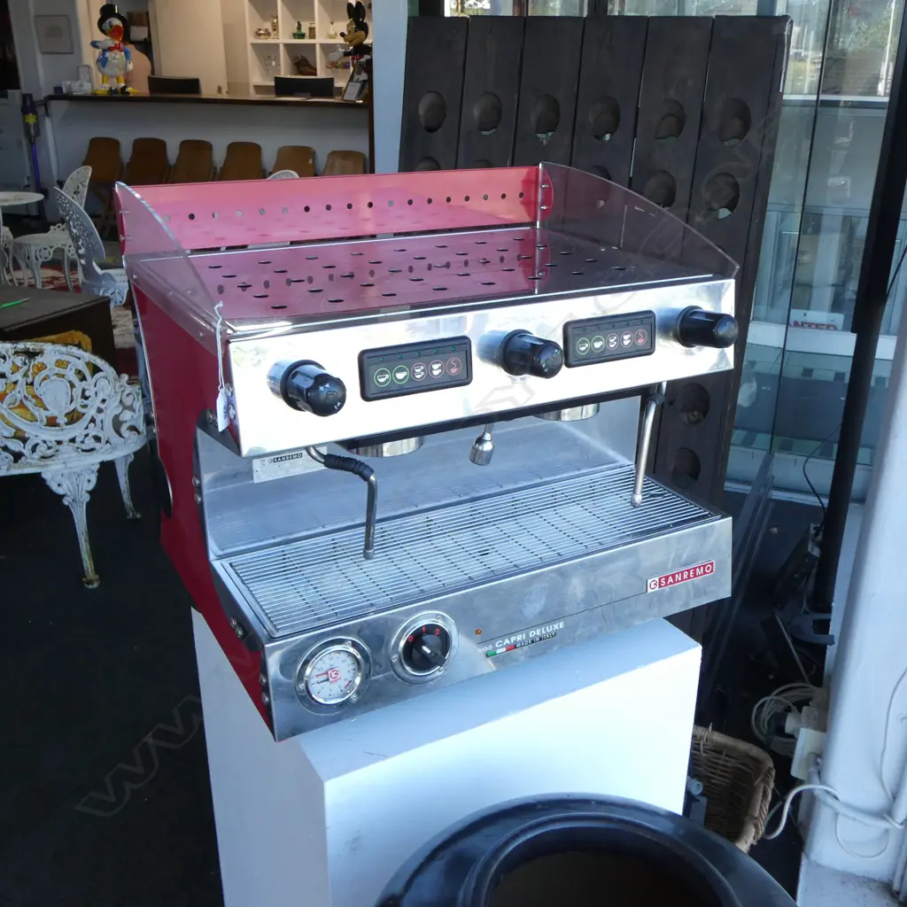 ITALIAN SAN REMO COFFEE MACHINE + ACCESSORIES, ex Epsom Badminton Club, 600 x 500 x 525mm Image 1++