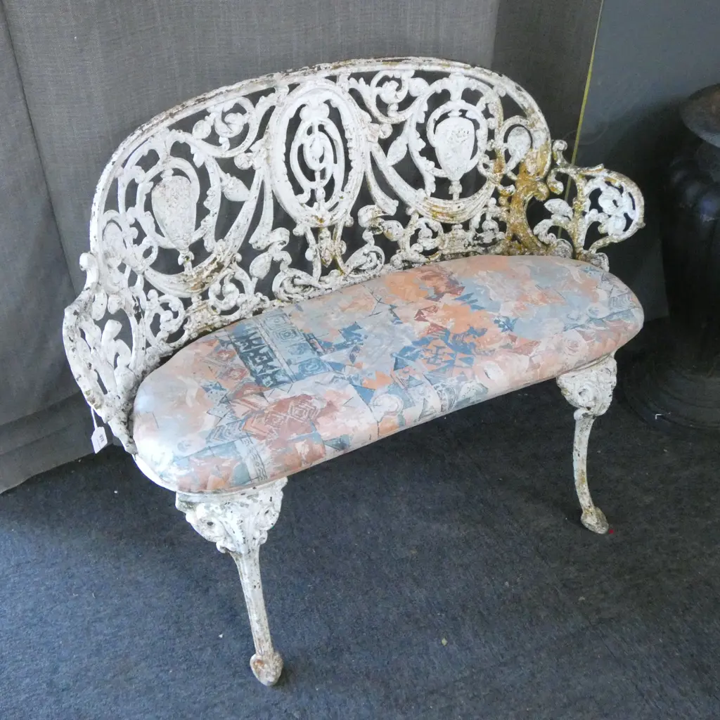 WROUGHT IRON GARDEN BENCH 950x360x750mm Image 1++
