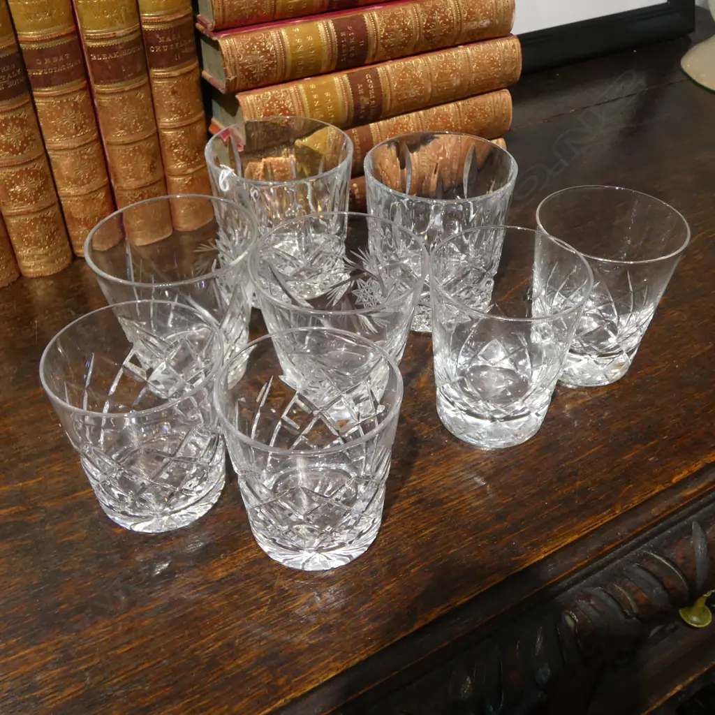 FOUR PAIRS OF ASST. CRYSTAL WHISKY GLASSES, H.80MM-85MM Image 1++