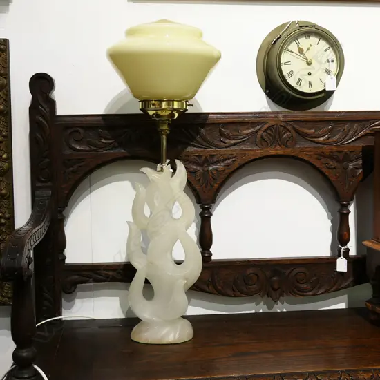 VINTAGE MAURIZIO TEMPESTINI 'LA FLAMMA' ALABASTER TABLE LAMP H.690mm