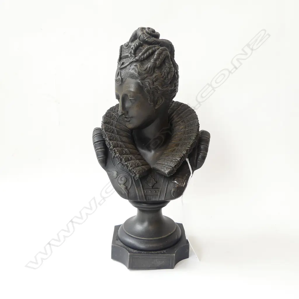 SPELTER ELIZABETHAN STYLE BUST H.305mm Image 1++