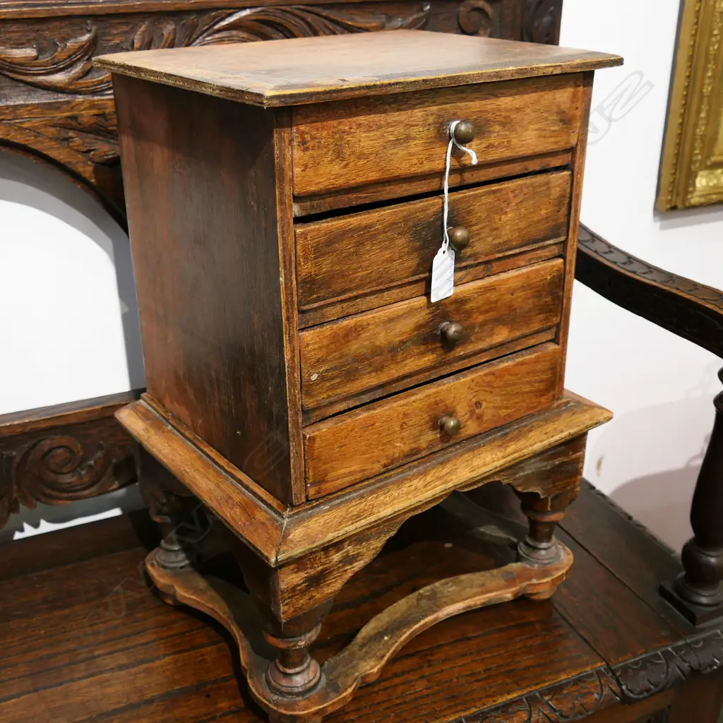 SML. 4 DRAWER COLLECTERS UNIT ON STAND Image 1++