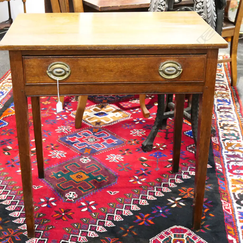 REGENCY OAK SIDE TABLE w. BRASS FITTINGS, 730 x 495 x 760mm Image 1++
