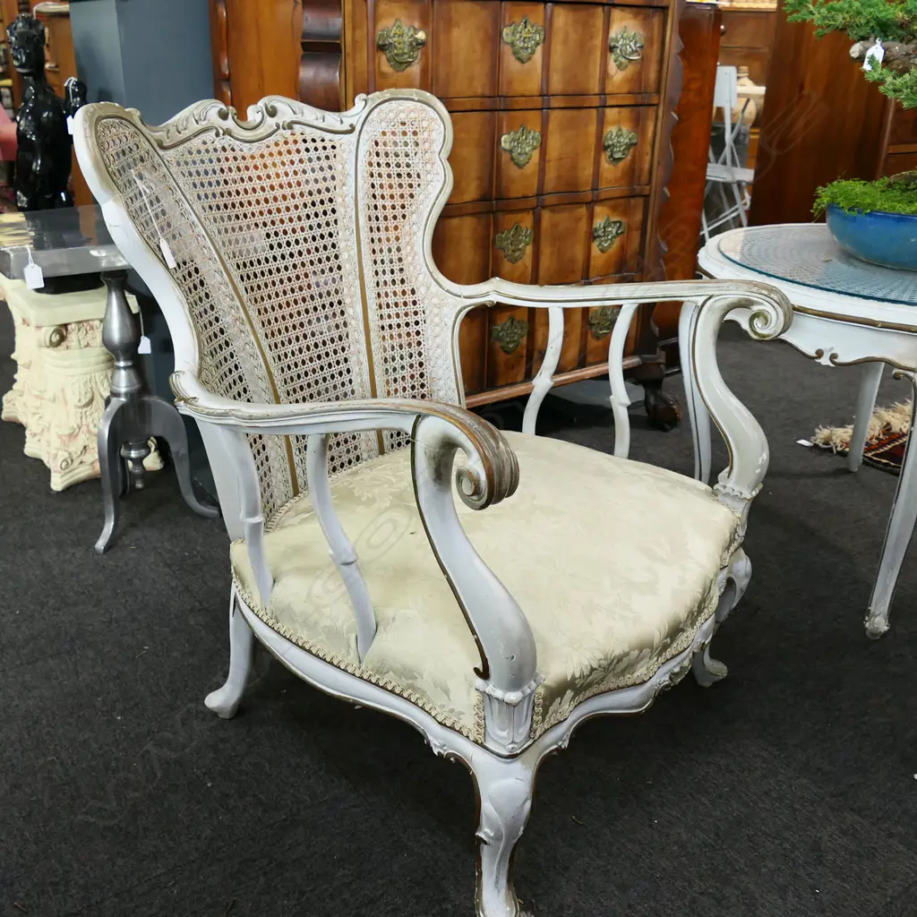 DISTRESSED FRENCH BERGERE CHAIR  Image 1++