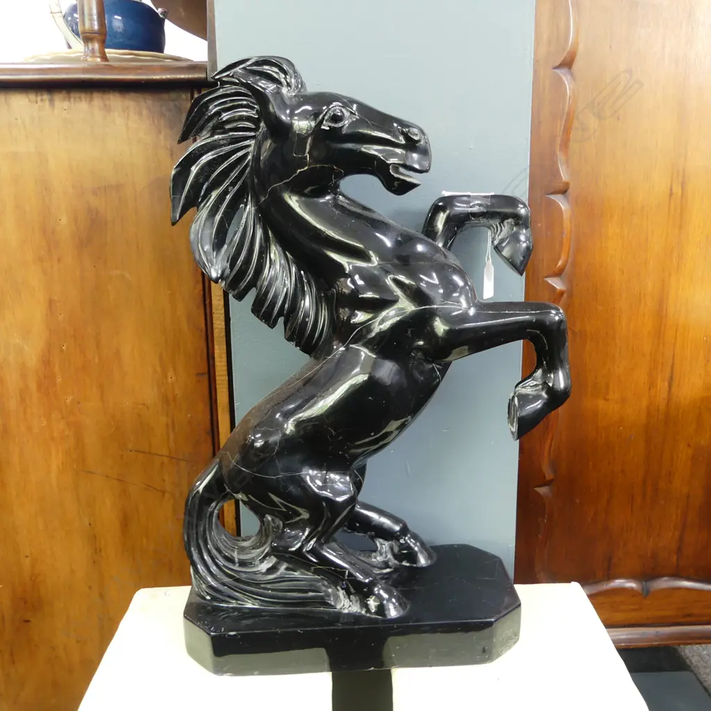 BLACK MARBLE HORSE H.500mm Image 1++