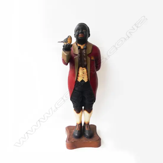 RESIN MAN HOLDING BIRD H.1000mm