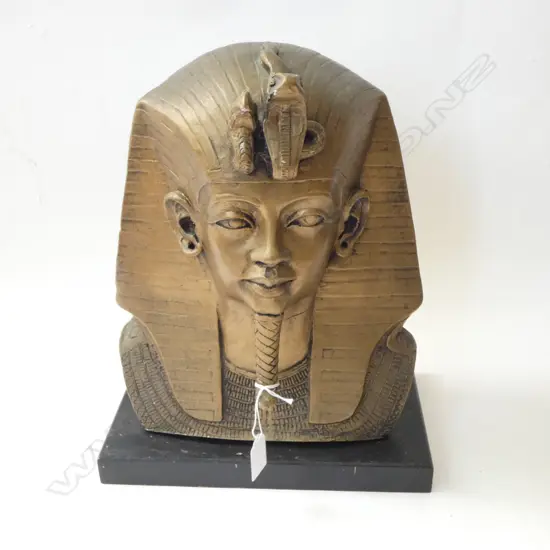 EGYPTIAN PHARAOH BUST H.350mm gold painted ceramic 