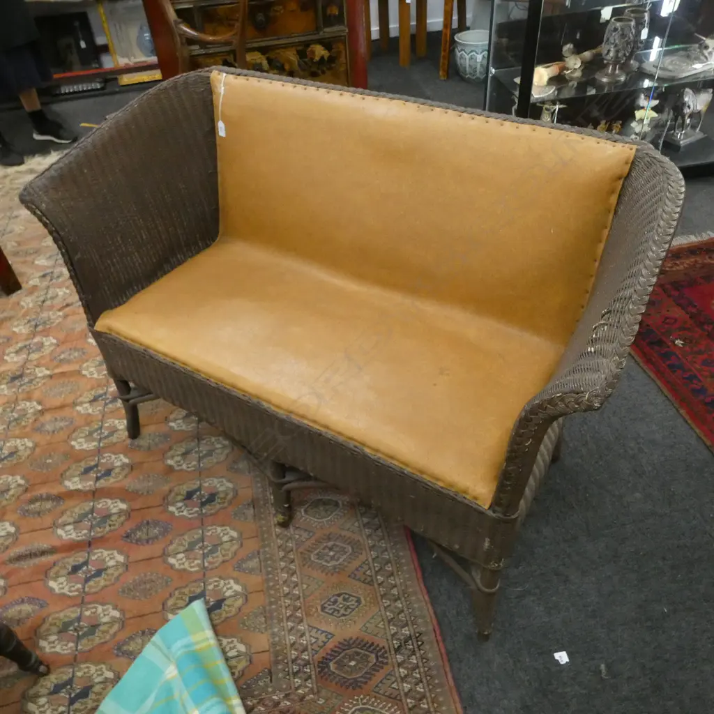 VINTAGE WOVEN CANE OUTDOOR SOFA 1200x600x800mm Image 1++
