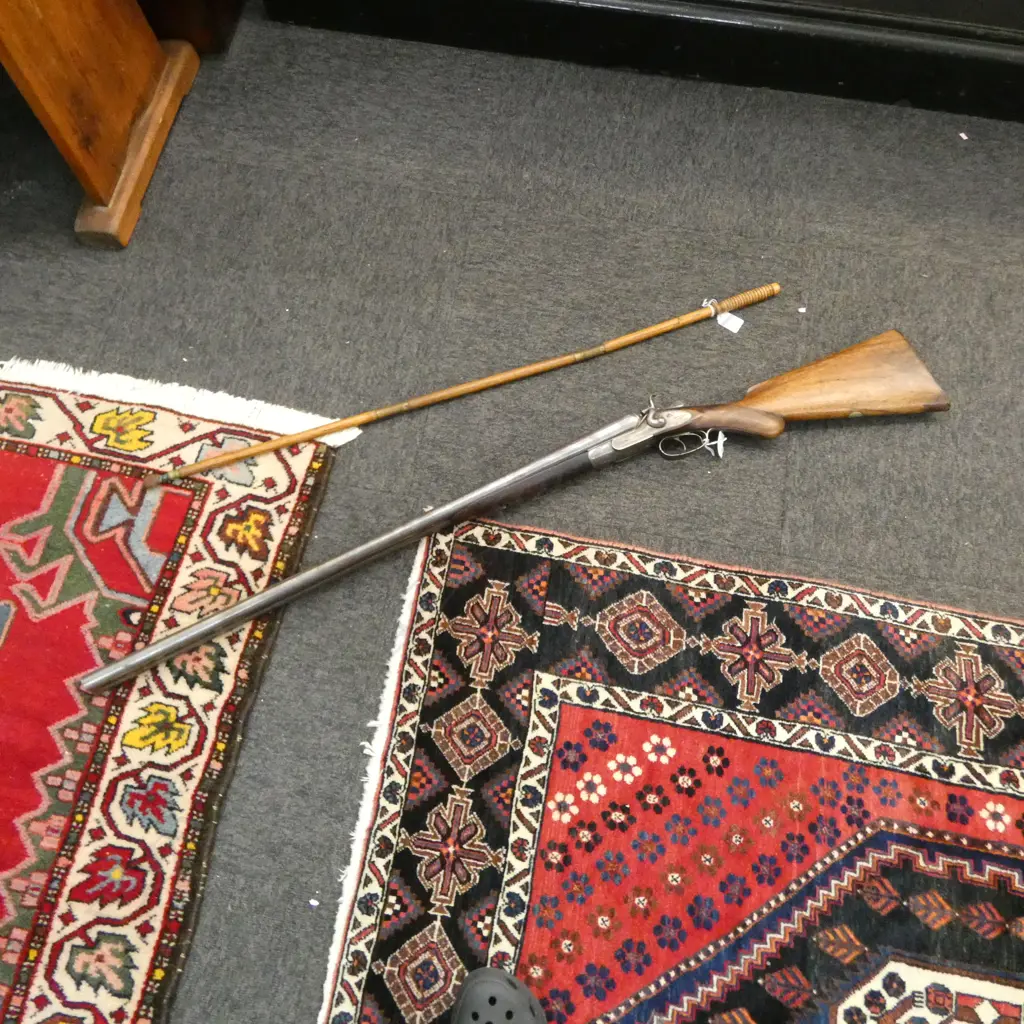 FIELD LONDON DOUBLE BARREL HAMMER 12 GAUGE SHOTGUN (FIREARMS LICENCE REQ.) + CLEANING ROD... Image 1++
