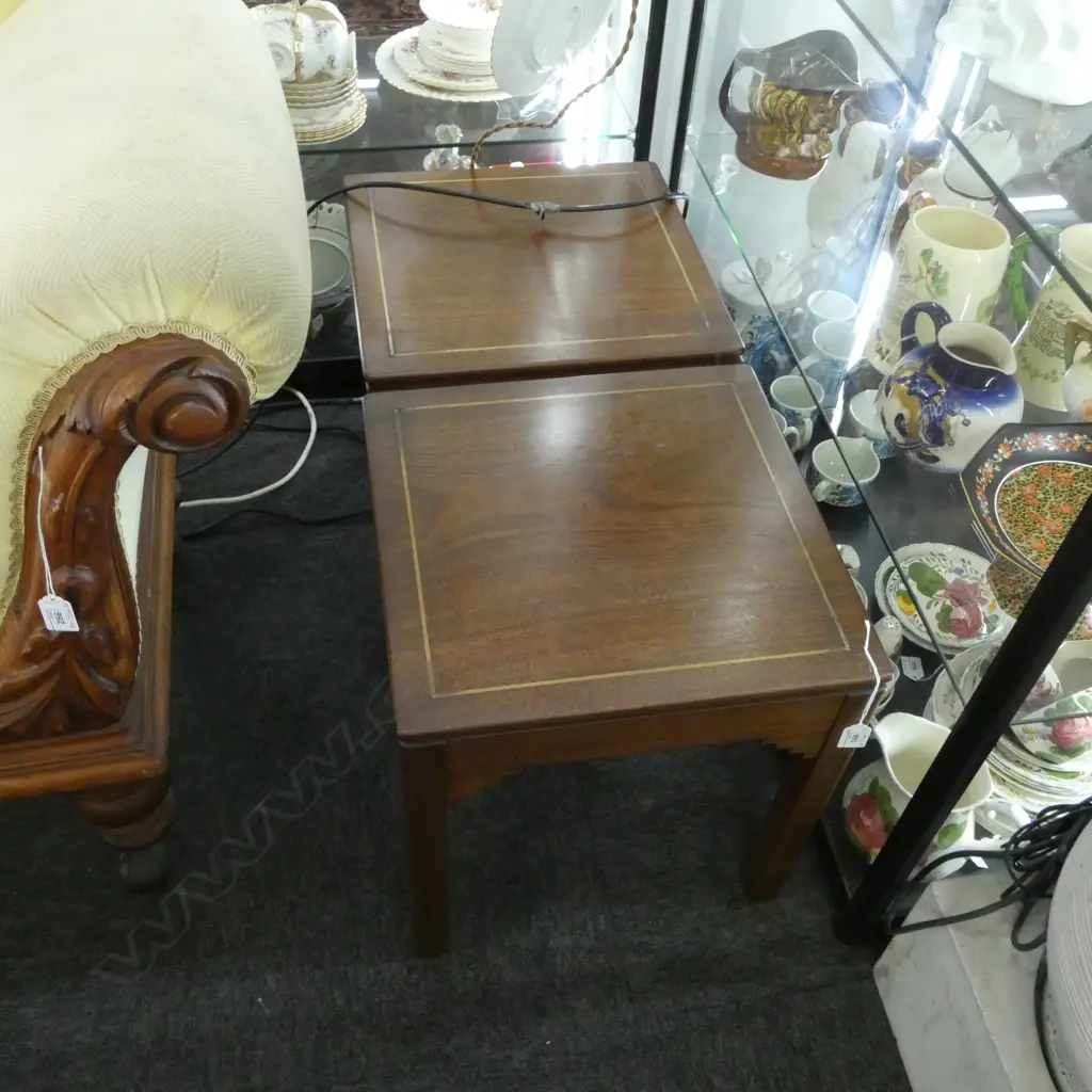 PR MAHOGANY SIDE TABLES 410x400x430mm Image 1++
