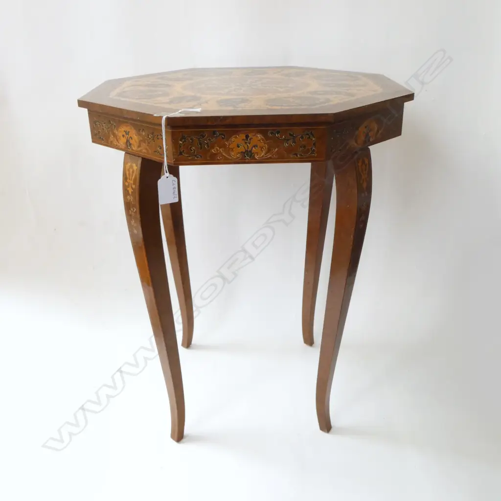 INLAID MUSICAL SIDE TABLE 450mm dia Image 1++