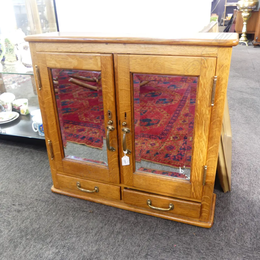 OAK CUPBOARD EX. U.S.S. MICHIGAN JUNIOR OFFICERS STATEROOM 660x185x620mm Image 1++