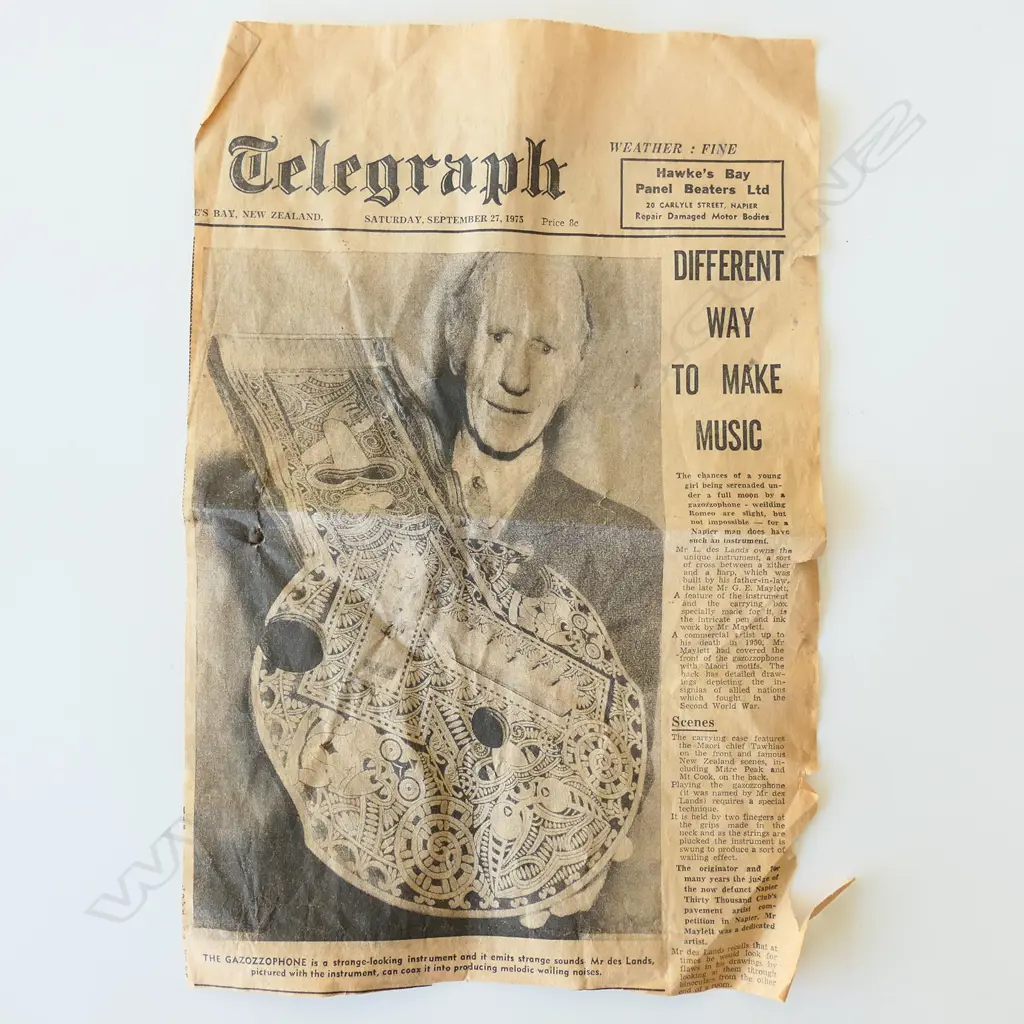 CASED GAZOZZOPHONE MADE BY G. E. MAYLETT, 1939 L.590mm* addit. photos added Image 1++