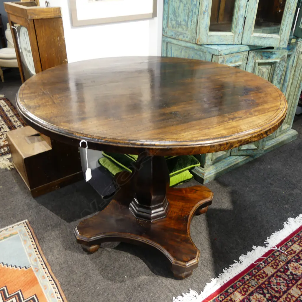 WOODEN PEDESTAL TABLE H.810mm, 1060mm dia Image 1++