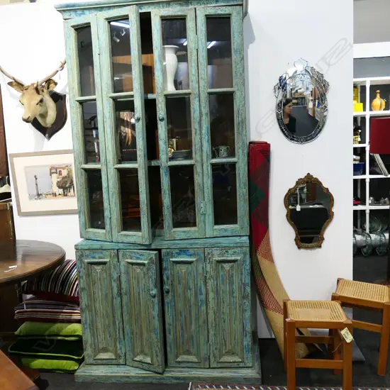 DISTRESSED GLAZED FRENCH COUNTRY CABINET1130x500x2255mm