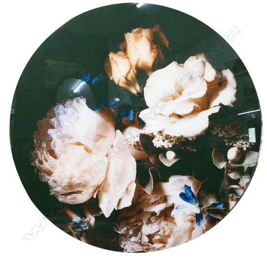 FLORAL ARTWORK ON GLASS 1000mm dia