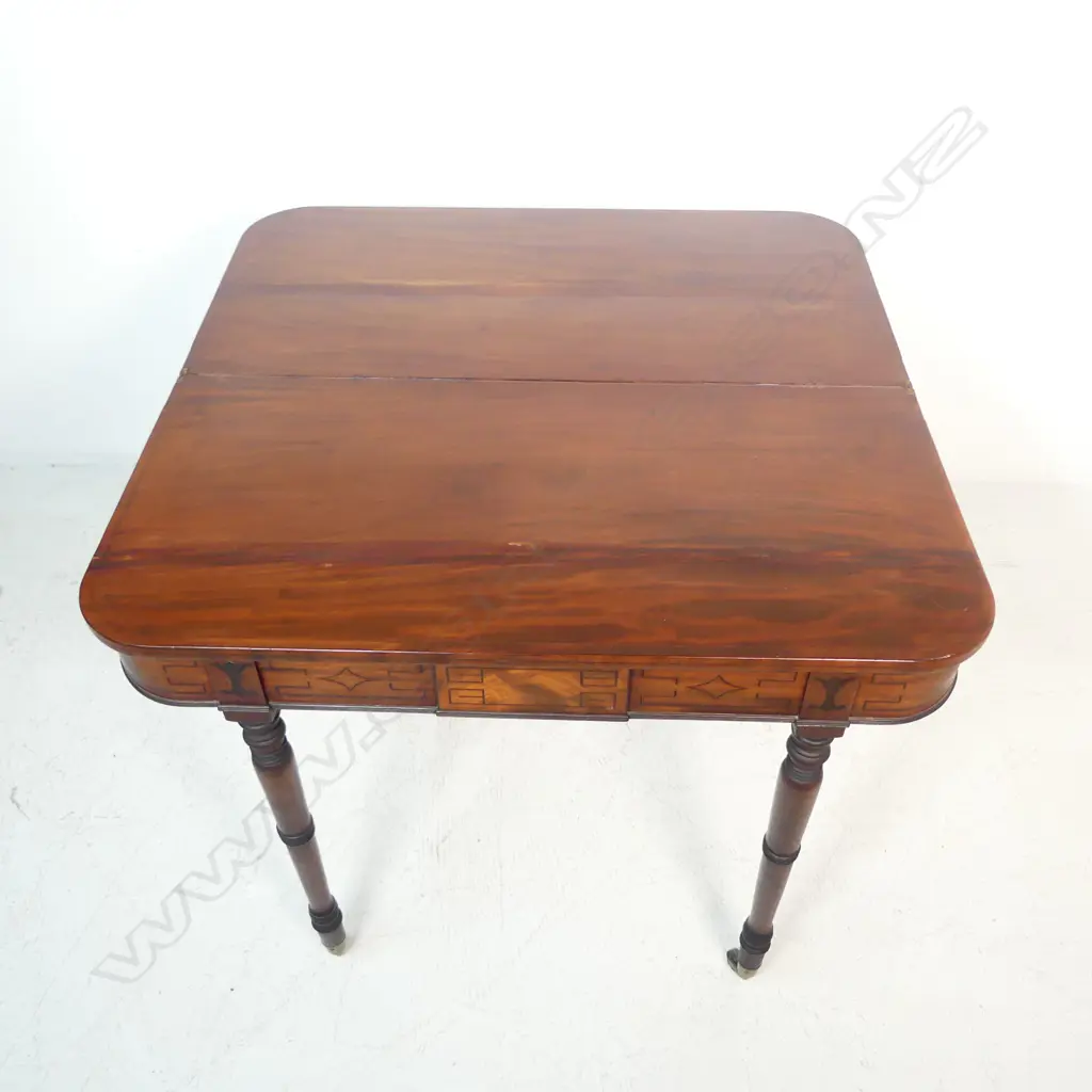 VICTORIAN INLAID CARD TABLE Image 1++