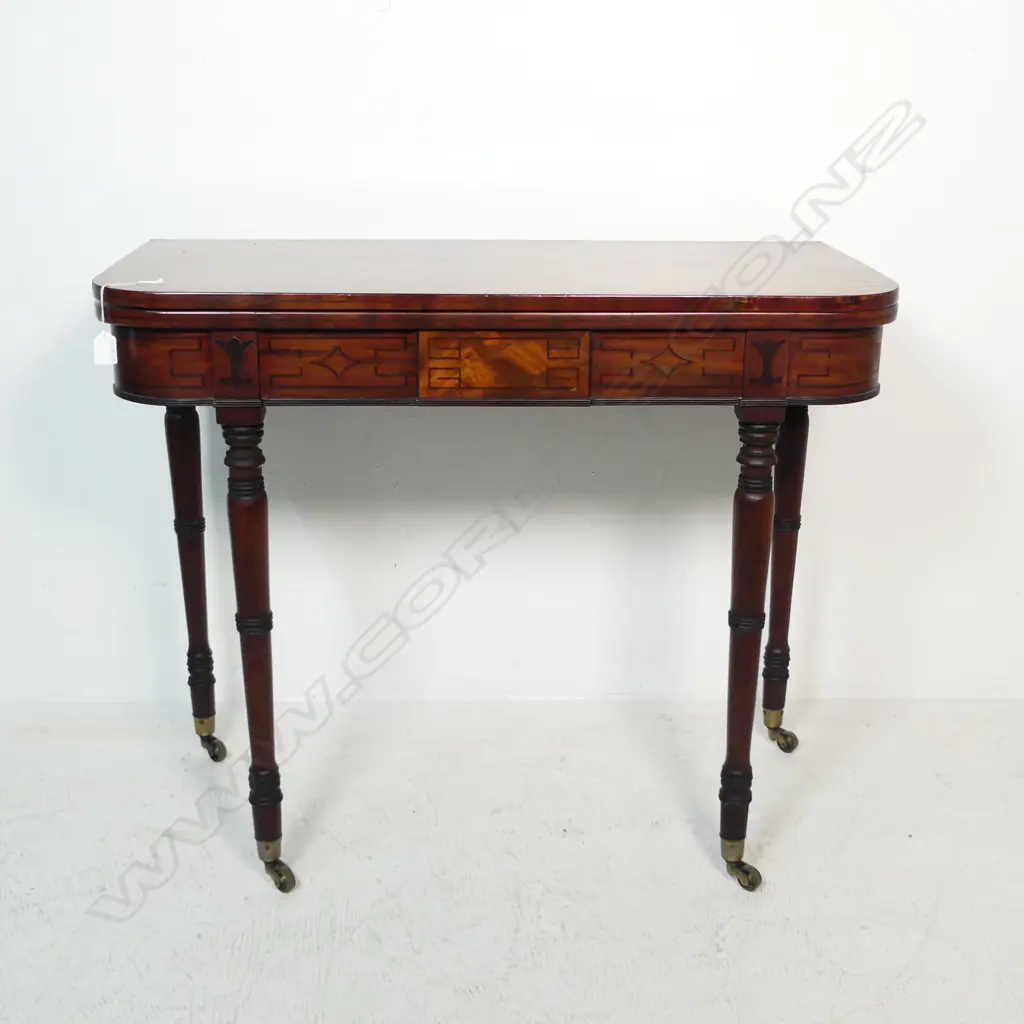 VICTORIAN INLAID CARD TABLE Image 1++