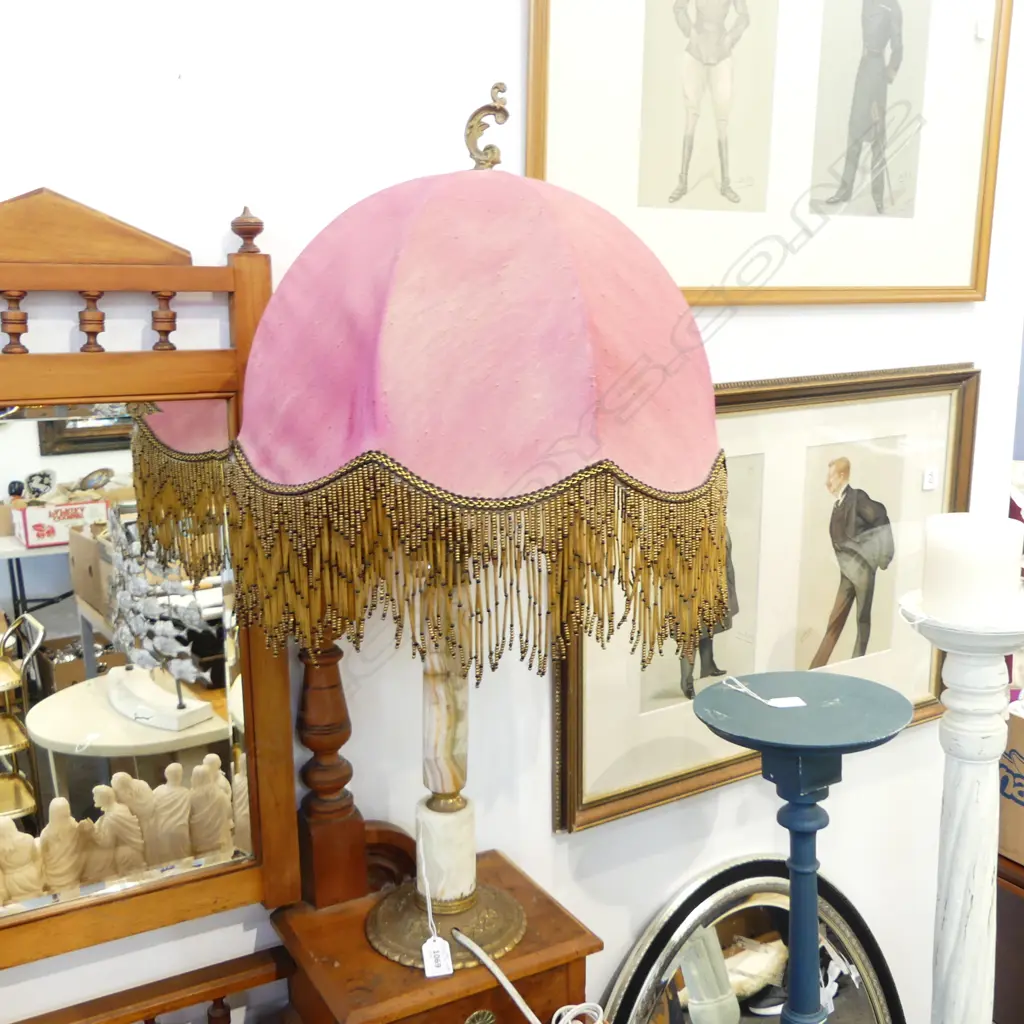 AGATE & BRASS w. TASSEL SHADE H.460mm Image 1++
