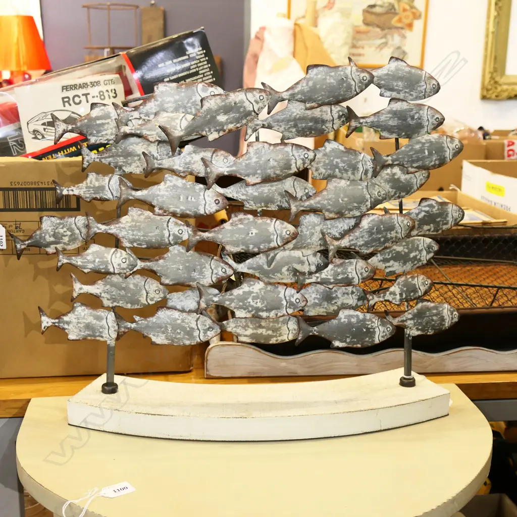 STONELEIGH & ROBERSON SCULPTURAL SCHOOL OF METAL FISH H440XW630MM +/- Image 1++