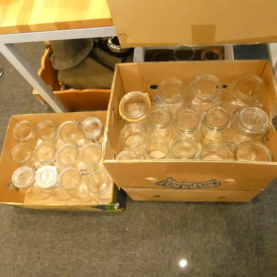 4 BOXES  OF AGEE PRESERVE JARS LIDS & FITTINGS  