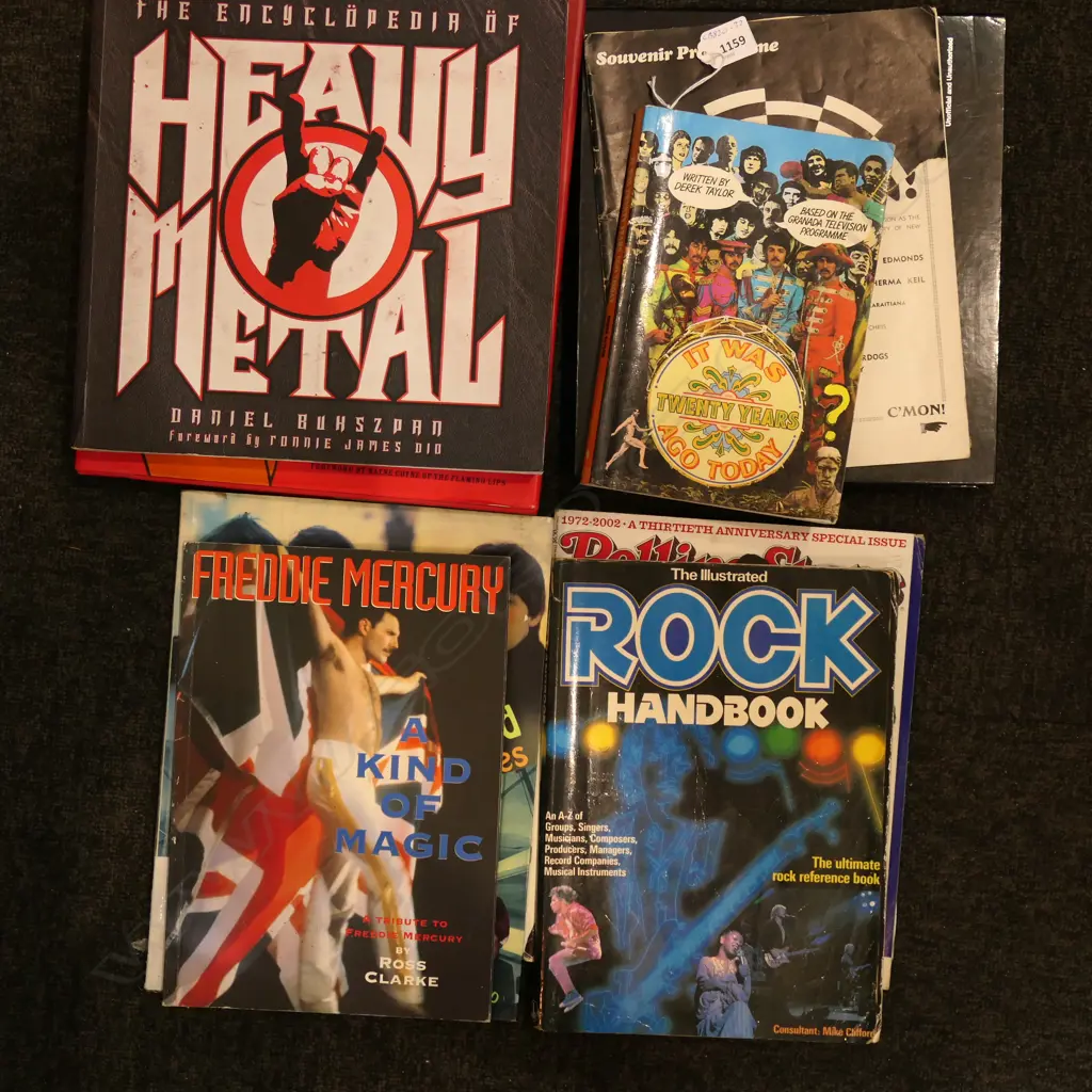 ASST ROCK MUSIC BOOKS INCL AC/DC BEATLES METAL ETC; Image 1++