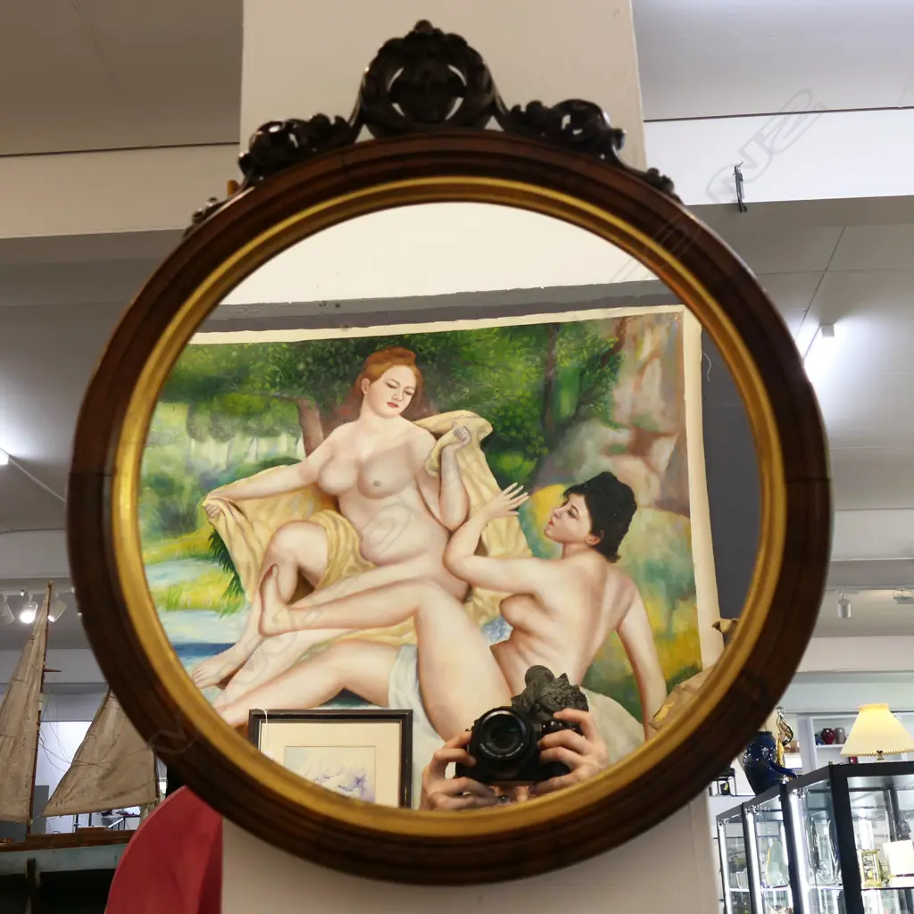 ANTIQUE MIRROR 480mm dia Image 1++