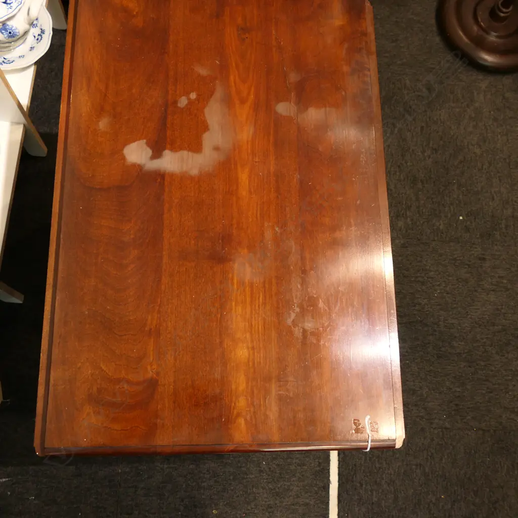 MAHOGANY DROP SIDE TABLE 700x500x660mm, stains to top Image 1++