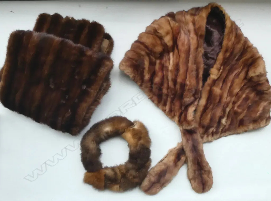 2 FUR STOLES w. OTHER FUR Image 1++
