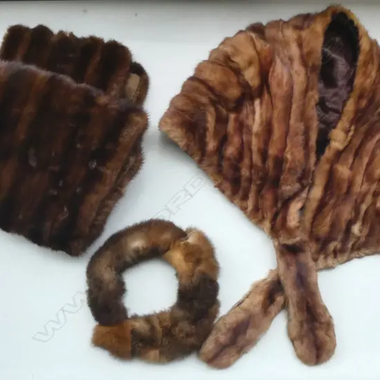 2 FUR STOLES w. OTHER FUR