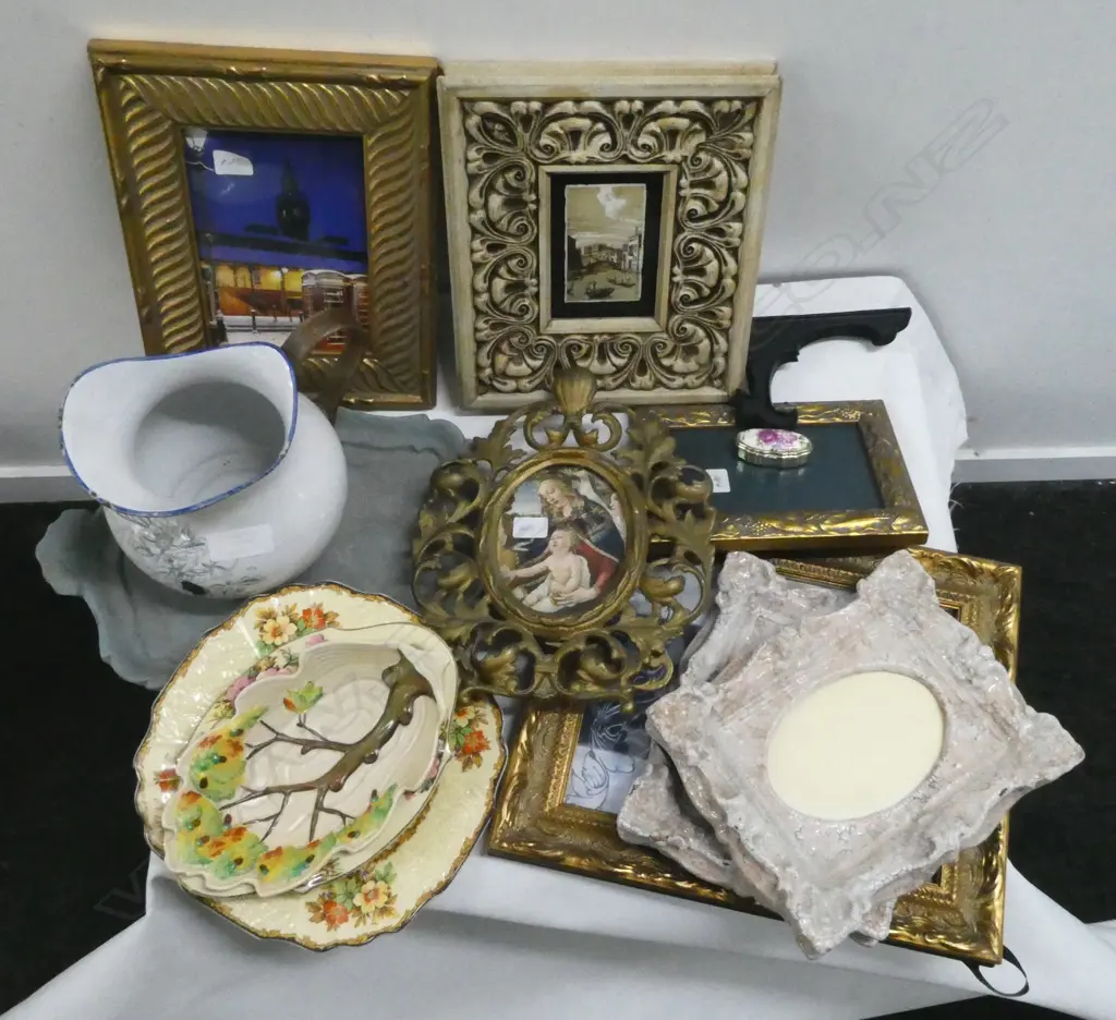 ASST PICTURE FRAMES, BASIN JUG, 3 DISHES Incl. CARLTON WARE  Image 1++