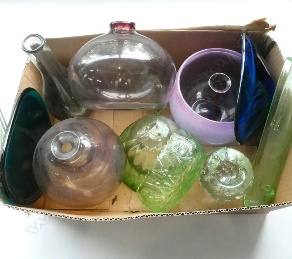 ASST GLASS; HAND BLOWN, GREEN, etc Image 1++