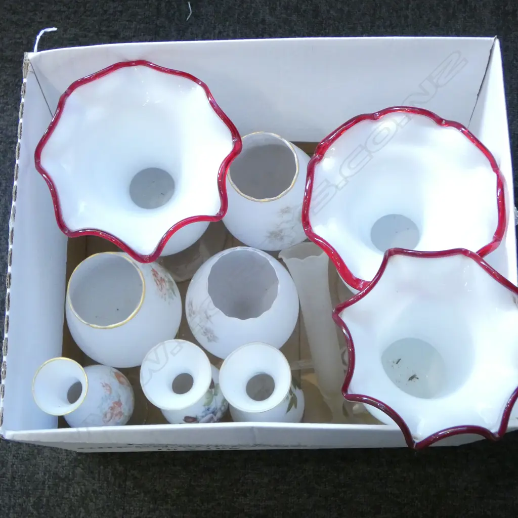 ASST. WHITE GLASS VASES Image 1++
