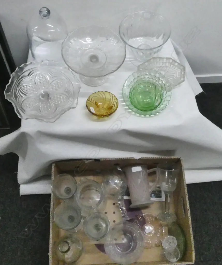 ASST GLASSWARE Incl. CLOCHE, COMPORTS, JUGS etc Image 1++